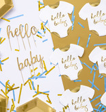 Servetten Geboorte Baby Rompertje Wit/Goud (20st)