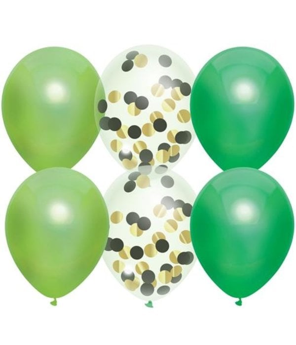 Ballonnenset Groen Confetti (6st)