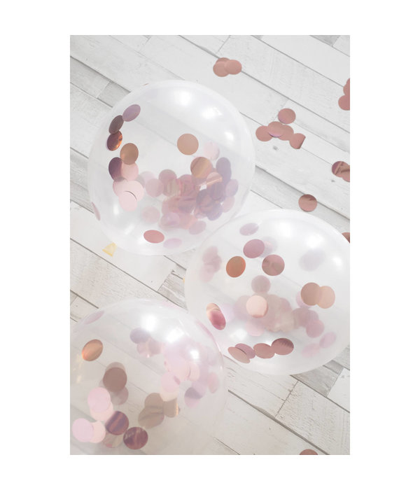 Ballonnen Rosé Goud Confetti (5st)