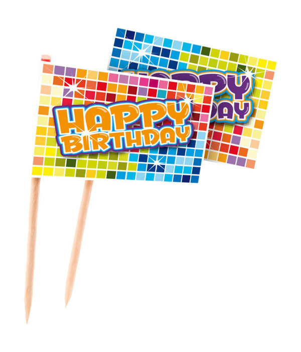 Feestprikkers Happy Birthday Blocks (24st)