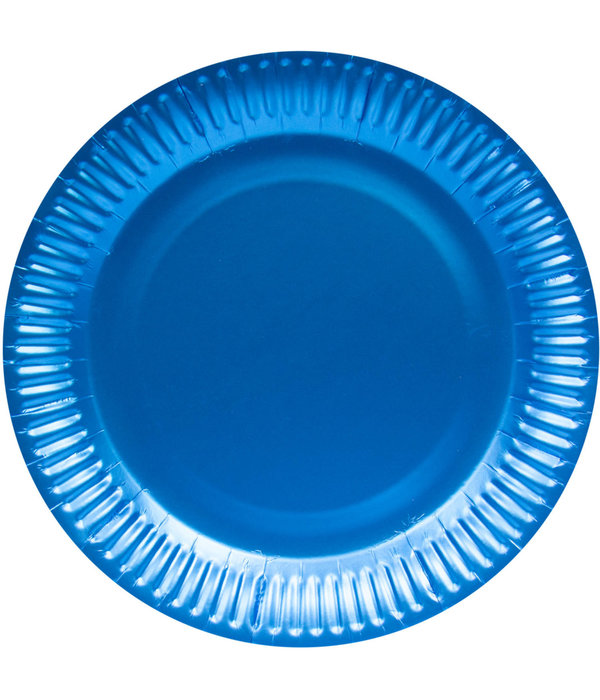 Feestborden Blauw Metallic Mat (8st)