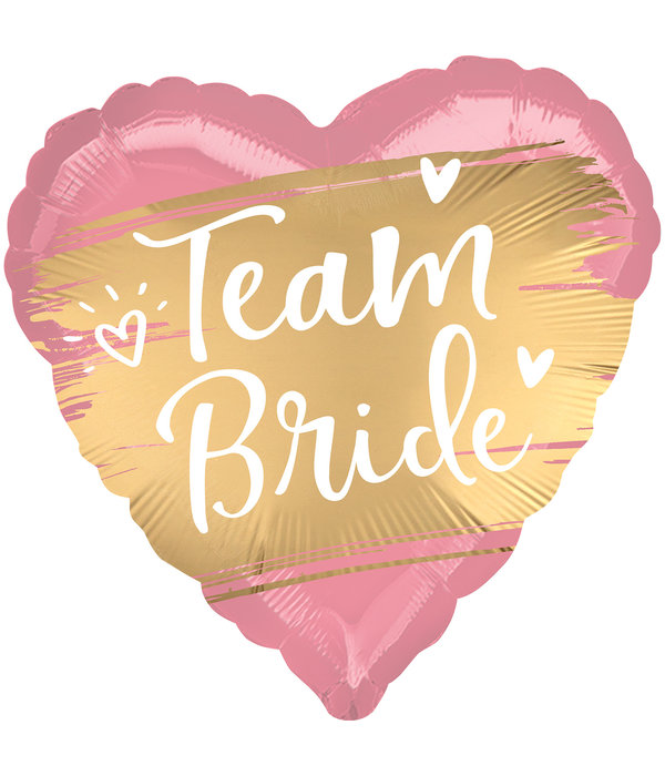 Folieballon Team Bride Roze/Goud (43cm)