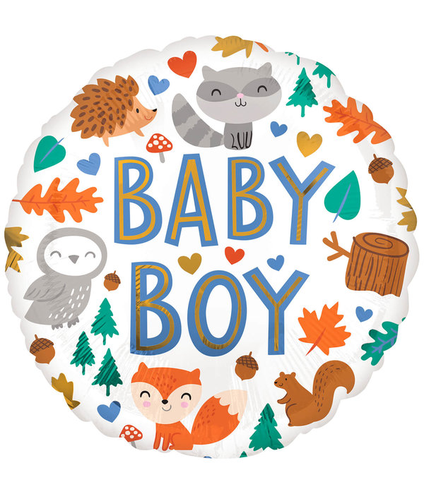 Folieballon Baby Boy Bosdiertjes (43cm)
