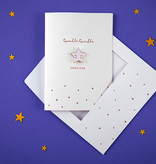 Wenskaart Geboorte 'Twinkle Little Star' Met Speldje