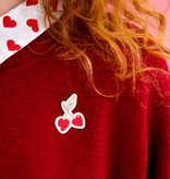 Speldje Kersen Metaal (3x4cm)