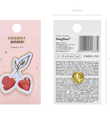 Speldje Kersen Metaal (3x4cm)