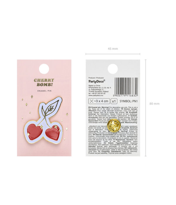 Speldje Kersen Metaal (3x4cm)