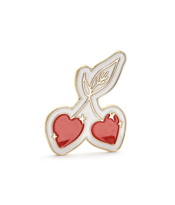 Speldje Kersen Metaal (3x4cm)