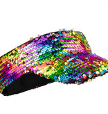 Zonneklep Rainbow pailletten