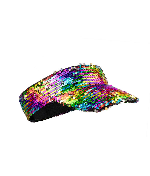 Zonneklep Rainbow pailletten