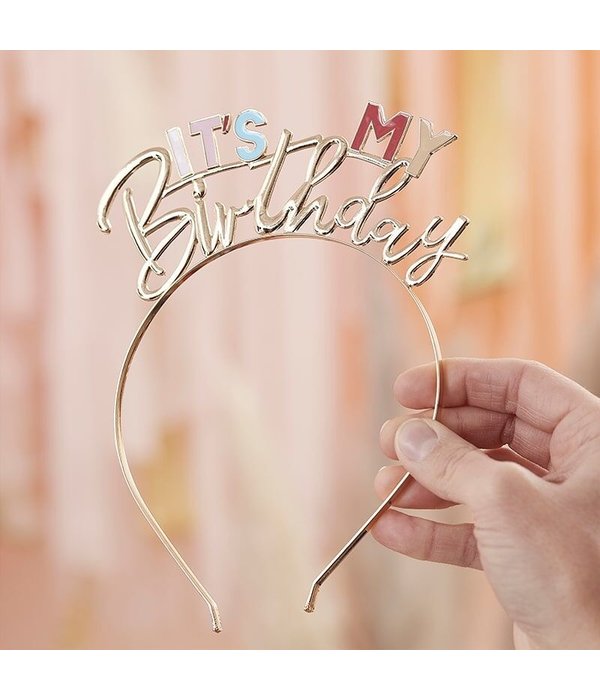 Diadeem It's my Birthday Pastel & Gold
