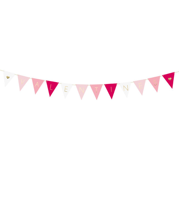 Valentijn Vlaggenlijn 'Valentines' Roze Mix (2m)