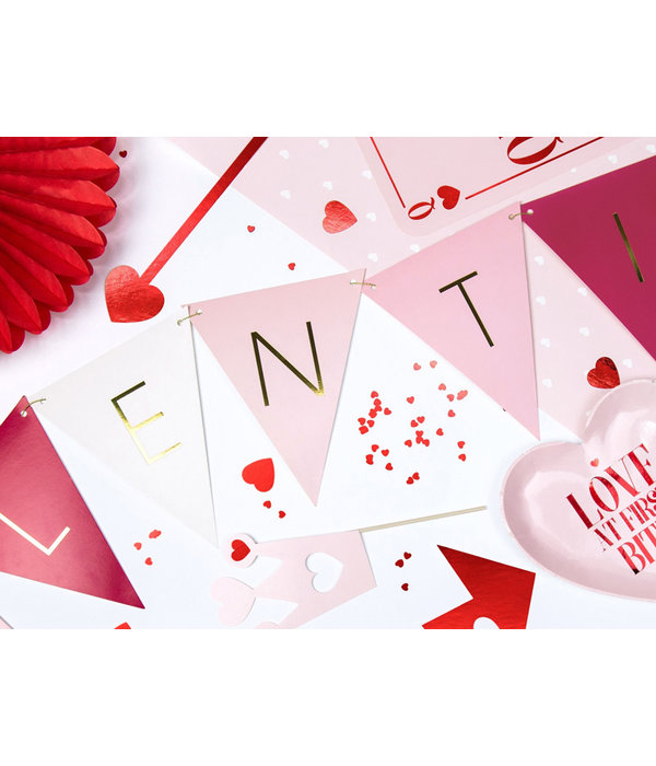 Valentijn Vlaggenlijn 'Valentines' Roze Mix (2m)