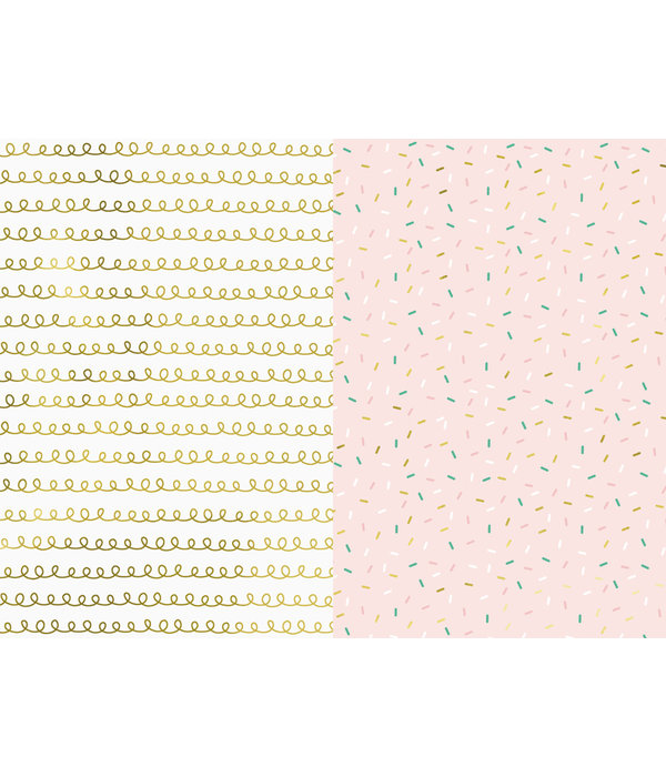 Set 2 rollen Cadeaupapier Gold/Pink Mix