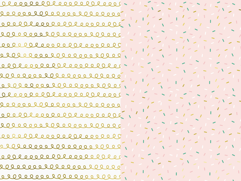 Set 2 rollen Cadeaupapier Gold/Pink Mix