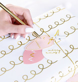 Set 2 rollen Cadeaupapier Gold/Pink Mix
