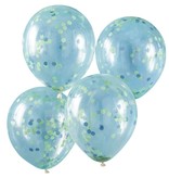 Confetti ballonnen Groen/Blauw Roarsome (5st)