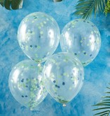Confetti ballonnen Groen/Blauw Roarsome (5st)