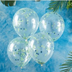 Confetti ballonnen Groen/Blauw Roarsome (5st)