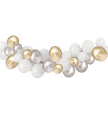 Ballonboog Set Bruiloft Wit/Goud/Zilver (3m)
