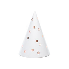 Partyhoedjes Wit Met Stippen Roségoud (6st)