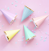 Partyhoedjes Pastel Met Gouden Rand Mix (6st)