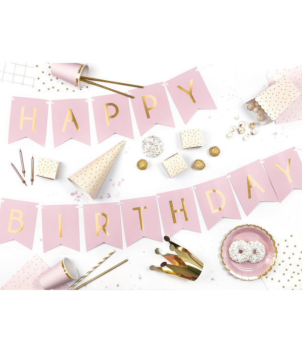 Partyhoedjes Peach Met Gouden Stippen (6st)