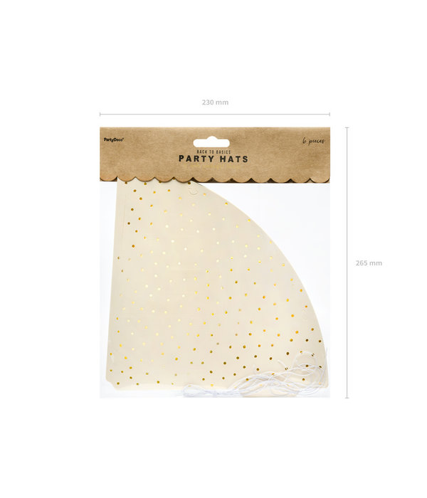 Partyhoedjes Peach Met Gouden Stippen (6st)