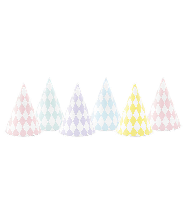 Partyhoedjes Pastel Print Mix (6st)