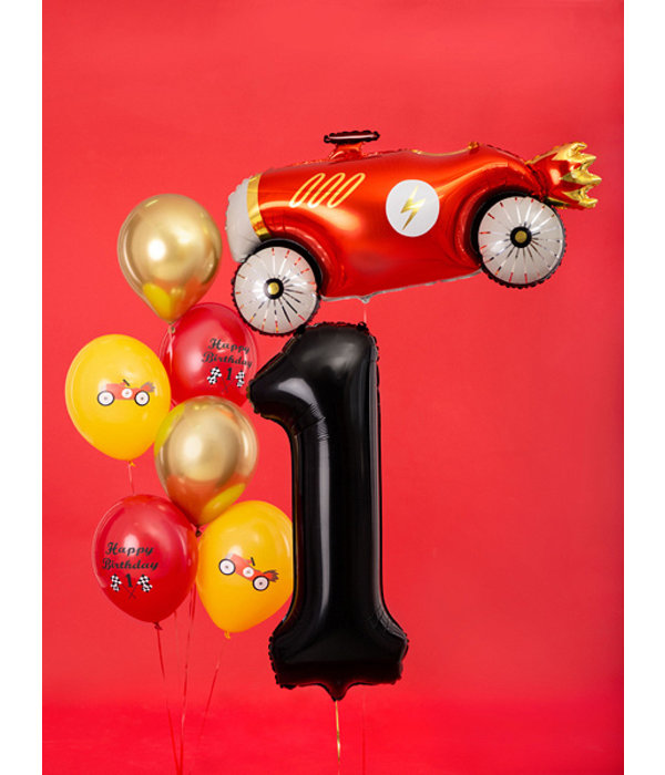 Folieballon Cijfer 1 Zwart (86cm)