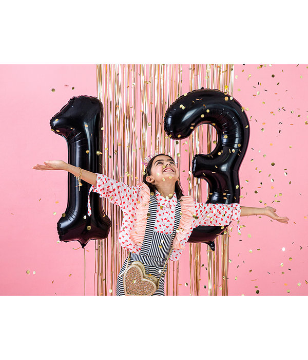 Folieballon Cijfer 1 Zwart (86cm)