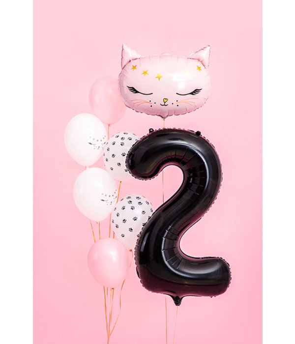 Folieballon Cijfer 2 Zwart (86cm)