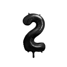 Folieballon Cijfer 2 Zwart (86cm)