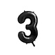 Folieballon Cijfer 3 Zwart (86cm)