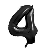 Folieballon Cijfer 4 Zwart (86cm)