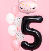 Folieballon Cijfer 5 Zwart (86cm)