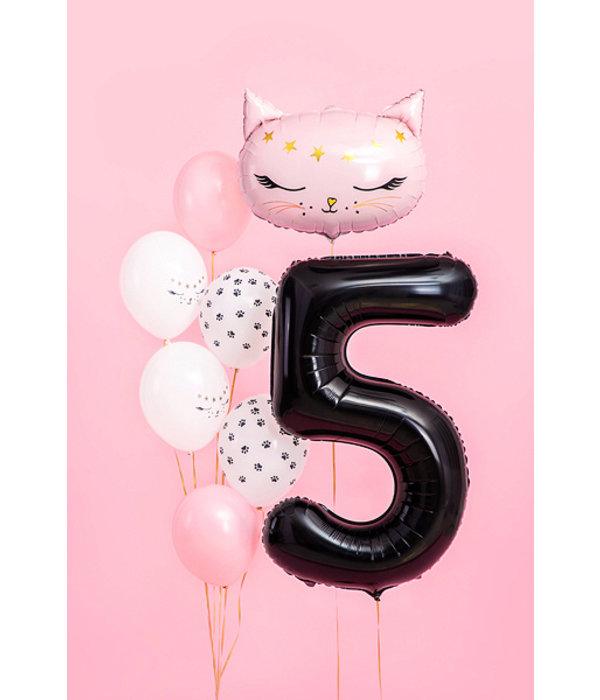 Folieballon Cijfer 5 Zwart (86cm)