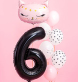 Folieballon Cijfer 6 Zwart (86cm)