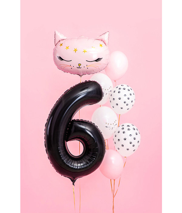 Folieballon Cijfer 6 Zwart (86cm)