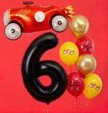 Folieballon Cijfer 6 Zwart (86cm)