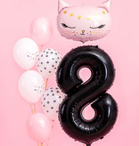Folieballon Cijfer 8 Zwart (86cm)