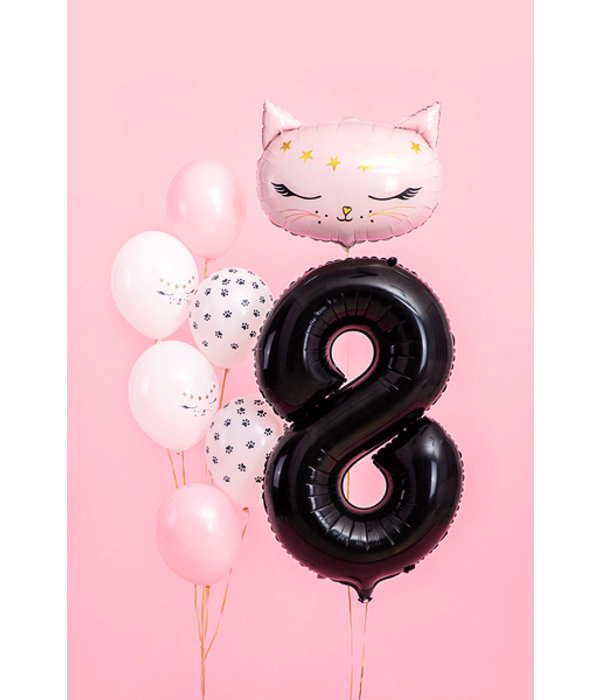 Folieballon Cijfer 8 Zwart (86cm)