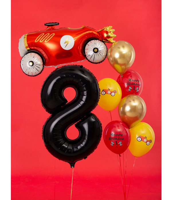 Folieballon Cijfer 8 Zwart (86cm)