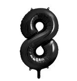 Folieballon Cijfer 8 Zwart (86cm)