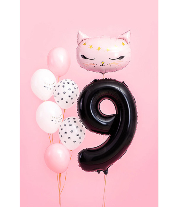 Folieballon Cijfer 9 Zwart (86cm)