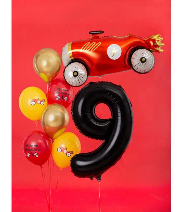 Folieballon Cijfer 9 Zwart (86cm)