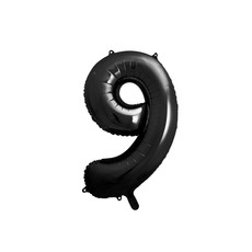 Folieballon Cijfer 9 Zwart (86cm)