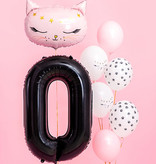 Folieballon Cijfer 0 Zwart (86cm)