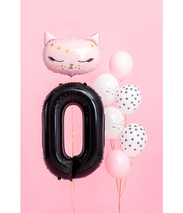 Folieballon Cijfer 0 Zwart (86cm)