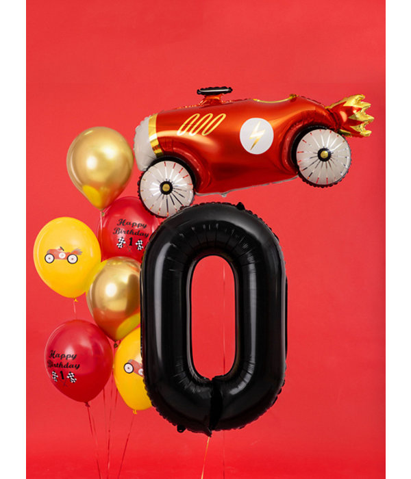 Folieballon Cijfer 0 Zwart (86cm)